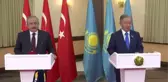 Son dakika haberi... NUR SULTAN - TBMM Başkanı Şentop, Kazakistan Meclis Başkanı Nigmatulin ile ortak basın toplantısı düzenledi