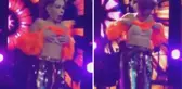 Konserinde dans eden Yıldız Tilbe, kıyafetinin azizliğine uğrayınca sütyeni gözüktü