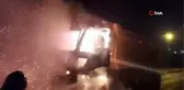 Seyir halindeki kamyon alev topuna dönüştü