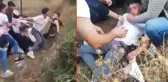 Liseli öğrencilerin omuz atma kavgası! Başına taşla vurulan gencin yere yığıldığı anlar kamerada