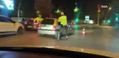 'Dur' ihtarına uymayarak aracını polislerin üzerine süren sürücü yakalandı