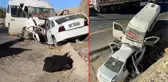 Ters yöne giren minibüs, otomobille kafa kafaya çarpıştı! 1 kişi öldü, 17 tarım işçisi yaralandı