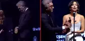 Altın Portakal'da Nihal Yalçın'ın konuşması sırasında Tamer Karadağlı'nın tavırları geceye damga vurdu