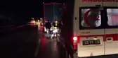 Tıra çarpan hafif ticari araç kullanılamaz hale geldi