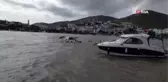 Olumsuz hava koşulları nedeniyle batan tekne kurtarılamadı