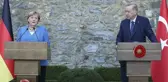 Cumhurbaşkanı Erdoğan veda ziyaretine gelen Merkel'e övgüler yağdırdı! Konuşmasını Almanca bitirdi