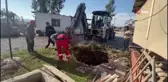 Kuyuya düşen inek böyle kurtarıldı