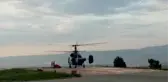 Orman yangınlarına müdahale eden helikopter ekibine teşekkür plaketi
