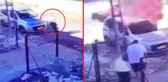 Alev alan araçta uyuyan oğlunu son anda kurtardı! Anbean kamerada