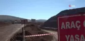 Maden firması arazisini gasp ettiği iddiasında bulunan vatandaş, tepki olarak yola çelik ağ ördü