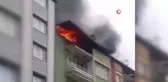 Yer ocağı çatıyı tutuşturdu, apartmanın çatısı alev alev yandı