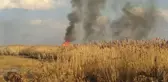Eber Gölü çevresindeki sazlık alanda yangın çıktı