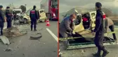 Tıra arkadan çarpan hafif ticari araç 4 kişiye mezar oldu