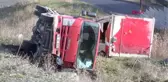 İSTANBUL-BAŞAKŞEHİR'DE KAMYONET DEVRİLDİ, EMNİYET KEMERİ TAKILI OLAN SÜRÜCÜ HAFİF YARALANDI