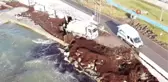 Caddebostan Sahilini yine kaplayan kırmızı yosunlar havadan görüntülendi
