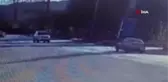 Lüks otomobil, karşı yönden gelen otomobille böyle çarpıştı