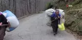 Karadeniz kadınının kuru yaprak mesaisi... Onlarca kiloluk ağırlıkları sırtlarında taşıyorlar