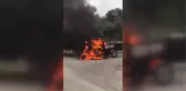 Yanan 3 tekerlekli motosiklet kullanılamaz hale geldi