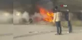 Avcılar'da alev topuna dönen minibüs ağaca çarparak durdu