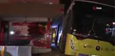 Pendik'te İETT otobüsü kaldırımla evin balkonu arasına sıkıştı