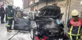LPG tankı patlayan araç alev alev yandı