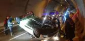 TÜNELDE TAKLA ATAN OTOMOBİLİN SÜRÜCÜSÜ YARALANDI