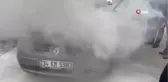 Uludağ yolunda yanan otomobil kullanılamaz hale geldi