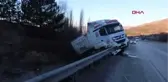 AFYONKARAHİSAR'DA TIR DEVRİLDİ 1 YARALI