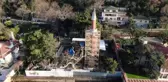 Vaniköy Camii'ndeki restorasyon çalışmaları havadan görüntülendi