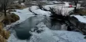 Zamantı Irmağı buz tuttu