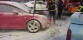Seyir halinde yanan otomobilde hasar oluştu