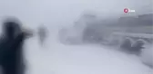 Gercüş'te kar yağışı ve tipi sürücülere zor anlar yaşattı