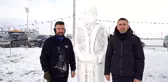 İnşaat işçisi kardeşler Ertuğrul Gazi'nin kardan adamını yaptı