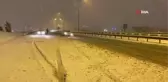 İstanbul'da TEM Otoyolu beyaza büründü, sürücüler güçlükle ilerledi