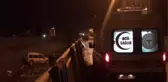 Sulama kanalına devrilen araçtaki 3 kişi yaralandı