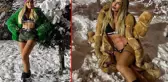 Ünlü model Berna Arıcı da modaya uydu! İç çamaşırıyla karda poz verdi