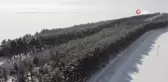 Bozkırın ortasındaki tarihi İstasyon'da kış güzelliği