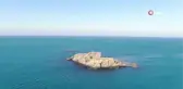 Beykoz'un turkuaz renkli sulardaki gizemli adası böyle görüntülendi