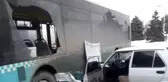Özel halk otobüsü ile çarpışan araç hurdaya döndü