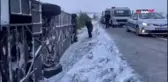 Yolcu otobüsü devrildi: 8 yaralı