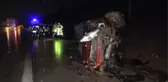 BURSA ÇEVRE YOLU'NDA HAFİF TİCARİ ARAÇ TAKLA ATTI 4 YARALI