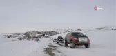 Erzurum'da Off-Road tutkunları depremzede çocukları sevindirdiler