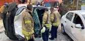 Sarıyer'de ticari araç takla attı: 1 yaralı