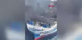 Yanan feribotta söndürme çalışmaları devam ediyor