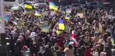 New York'un Times Meydanı'nda Rusya'nın Ukrayna saldırısı protesto edildi