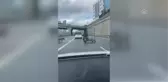 Son dakika haber! İstanbul'da sepetli motosikletle tehlikeli yolculuk cep telefonu kamerasında
