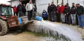 Üreticiler, düşük fiyat veren mandıracılara kızıp sütleri yere döktü