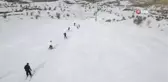 Kop Kayak Merkezi'nde düzenlenen kayak yarışları nefes kesti