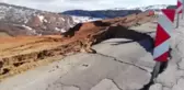 Tunceli'de yağış nedeniyle yol çöktü