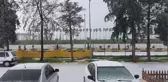 Dolu yağışı sahildeki ilçeyi beyaza bürüdü